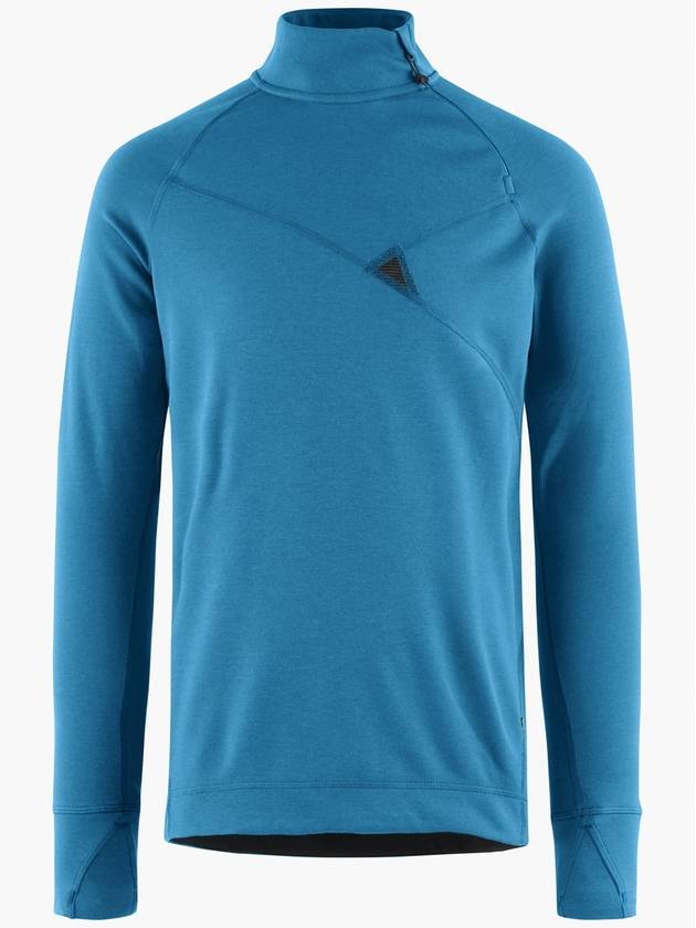 Njorun Crew Zip Long Sleeve T-Shirt Blue Sapphire - KLATTERMUSEN - BALAAN 1