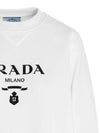 Logo Cotton Sweatshirt White - PRADA - BALAAN 4