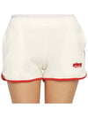 Women's Embroidered Logo Cotton Shorts White - SPORTY & RICH - BALAAN 7