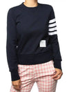 Engineered 4 Bar Stripe Loopback Jersey Knit Crewneck Sweatshirt Navy - THOM BROWNE - BALAAN 4