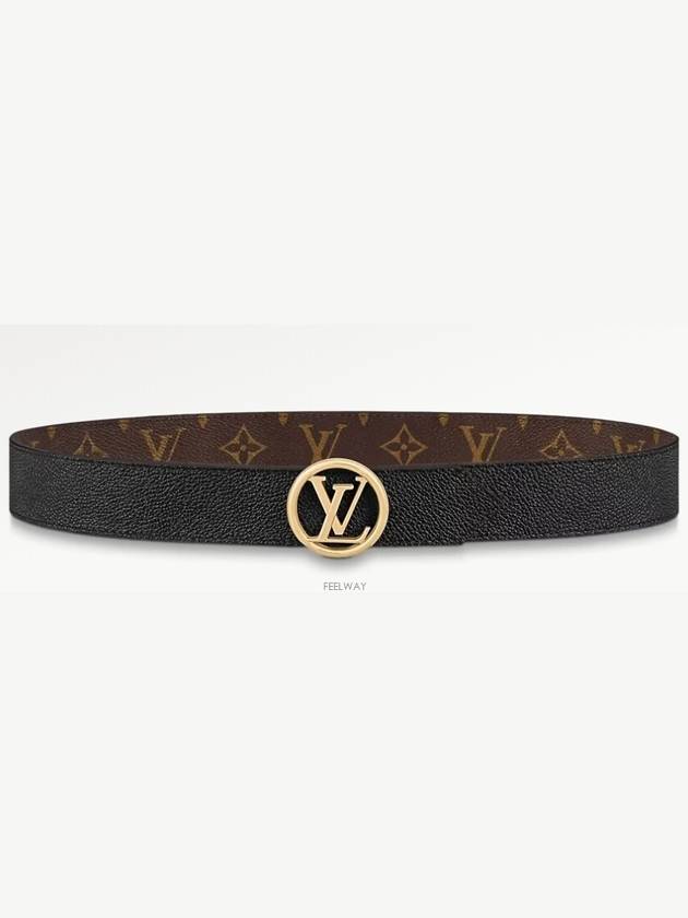 Circle 35mm Reversible Leather Belt Black - LOUIS VUITTON - BALAAN 4