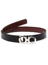 Gancini Reversible Adjustable Leather Belt Black Brown - SALVATORE FERRAGAMO - BALAAN.