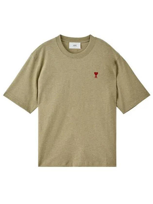 Small Heart Logo Boxy Fit Short Sleeve T-Shirt Heather Sage - AMI - BALAAN 2