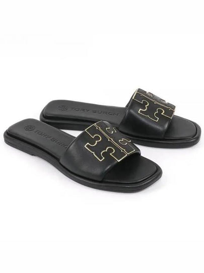 Double T Slide Slippers Black - TORY BURCH - BALAAN 2