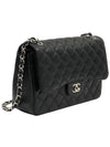 Black Caviar Silver Chain Classic Jumbo Large Shoulder Bag No 23 - CHANEL - BALAAN 3