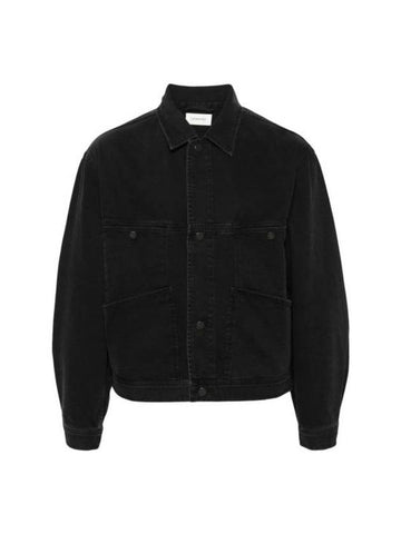 Heavy Soft Bleached Denim Jacket Black - LEMAIRE - BALAAN 1