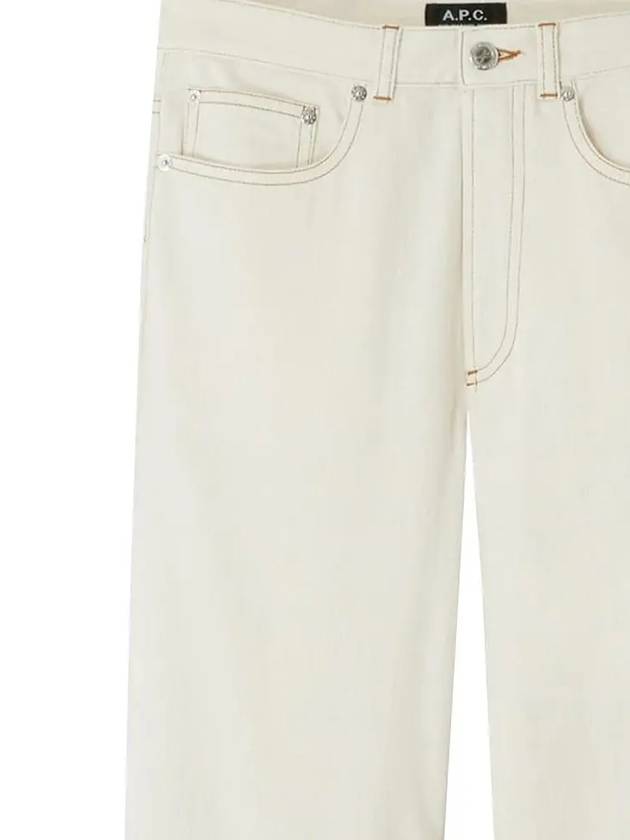 Women's Iron Cotton Straight Pants Ivory - A.P.C. - BALAAN.