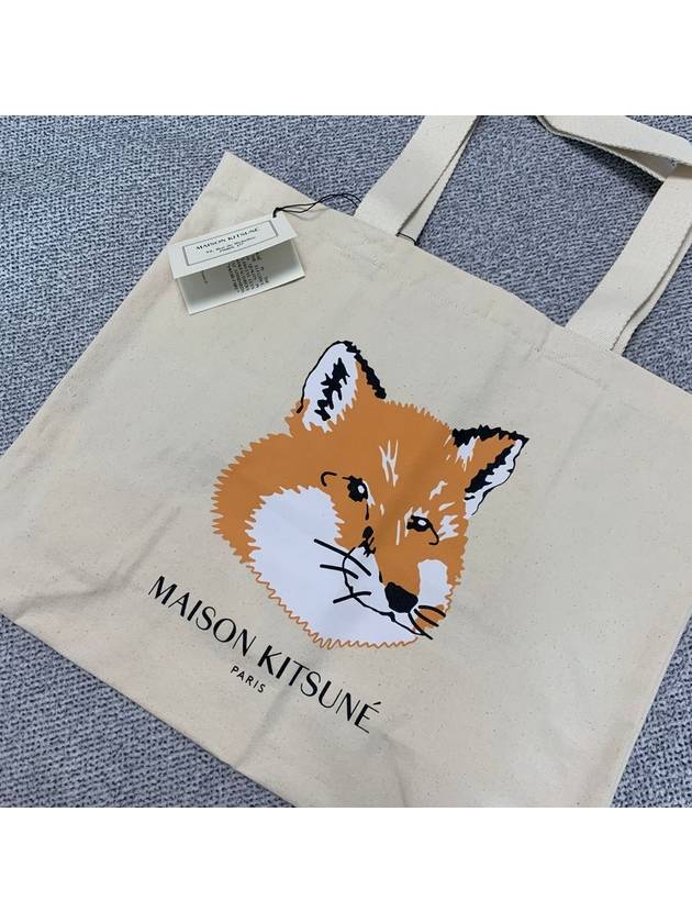 Fox Head Eco Tote Bag Ecru - MAISON KITSUNE - BALAAN 5