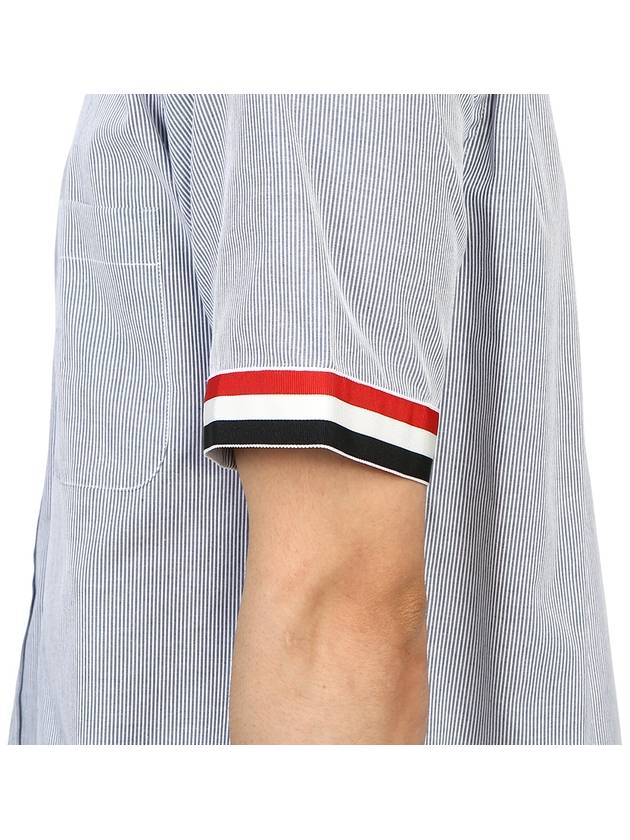 Men's Pincode Armband Short Sleeve Shirt Navy - THOM BROWNE - BALAAN 11