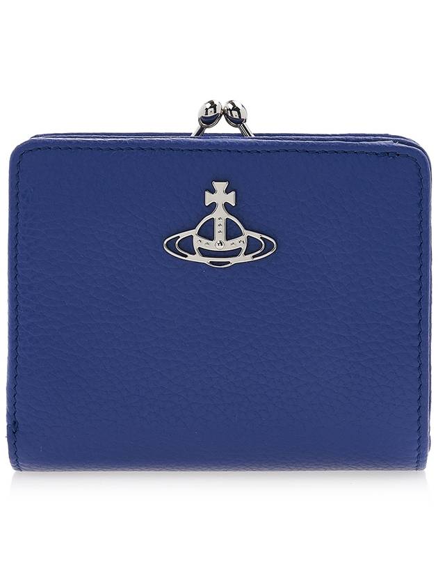 Grain Leather Frame Half Wallet Blue - VIVIENNE WESTWOOD - BALAAN 2