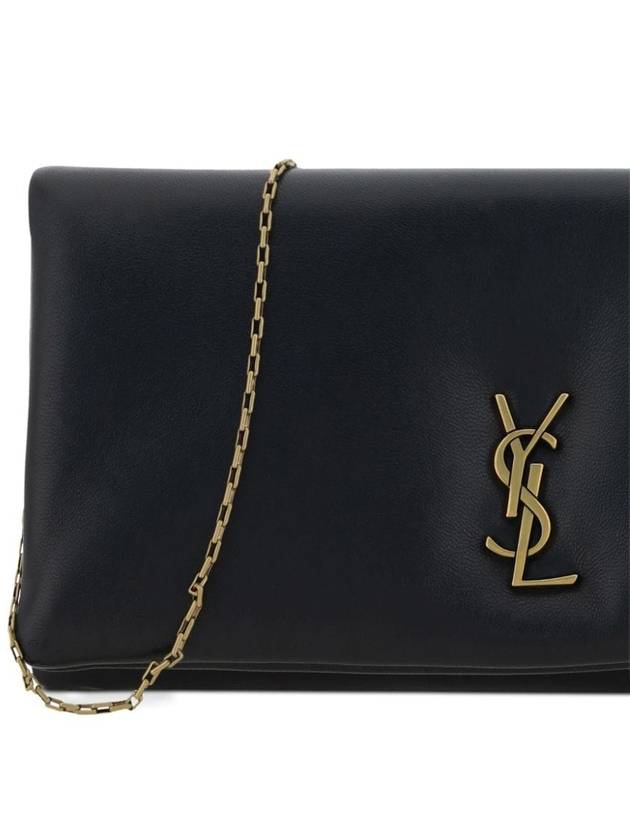 Calypso Lambskin Mini Shoulder Bag Black - SAINT LAURENT - BALAAN 3