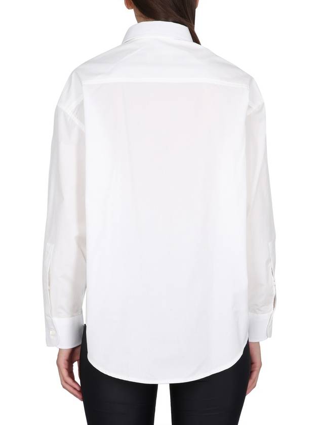 Chest Pocket Boxy Fit Poplin Long Sleeve Shirt White - AMI - BALAAN 4