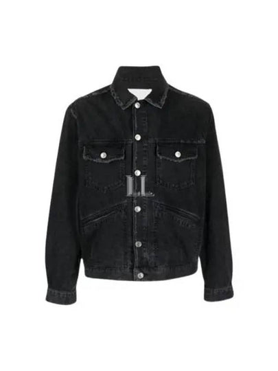 Jango Embroidered Logo Denim Jacket Black - ISABEL MARANT - BALAAN 2