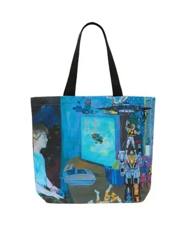 Print Canvas Tote Bag Blue - JW ANDERSON - BALAAN 2