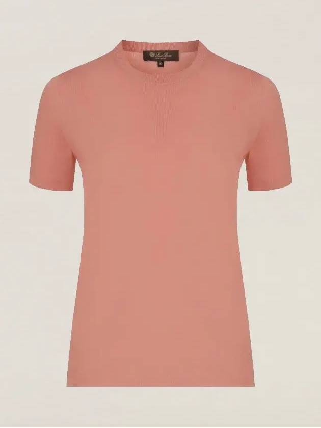 Girocolo Pink Short Sleeve T-Shirt - LORO PIANA - BALAAN 2