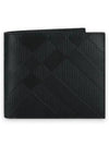 Embossed Checked Leather Half Wallet Black - BURBERRY - BALAAN 2