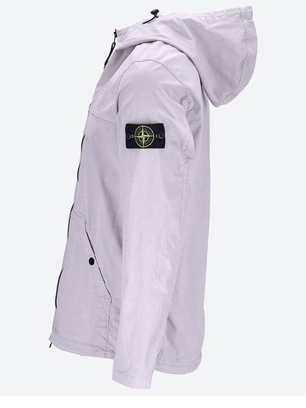 811510110 V0060 Wappen Patch Zip up Shirt Over Hooded Jacket Light Gray Men s TTA - STONE ISLAND - BALAAN 5