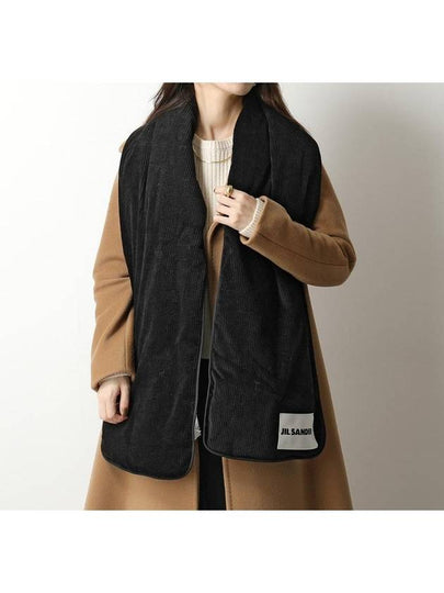 Corduroy muffler black JPPT590194 Can be used as a shawl - JIL SANDER - BALAAN 2