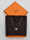 Mini Pop H Pendant Necklace Gold Marron Glace - HERMES - BALAAN 3