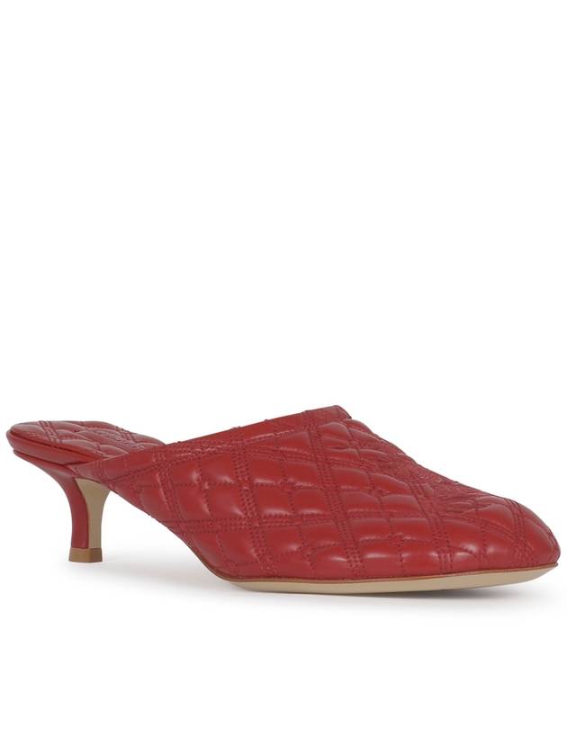 EKD Baby Kitten Heel Leather Mule Red - BURBERRY - BALAAN 3