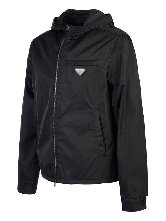 Re-Nylon Hooded Blouson Jacket Black - PRADA - BALAAN 3