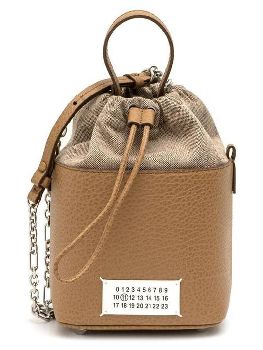 5AC Number Logo Texture Leather Bucket Bag Brown - MAISON MARGIELA - BALAAN 2