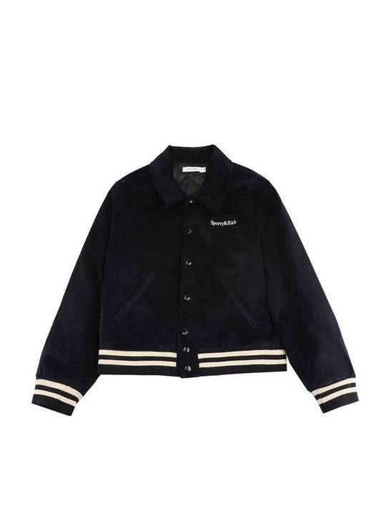 Wellness Corduroy Bomber Jacket Navy - SPORTY & RICH - BALAAN 1