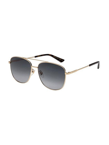 Eyewear Square Metal Sunglasses Grey Gold - GUCCI - BALAAN 1