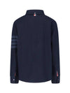 Men's 4 Bar Tech Twill Button Down Long Sleeve Shirt Navy - THOM BROWNE - BALAAN 3