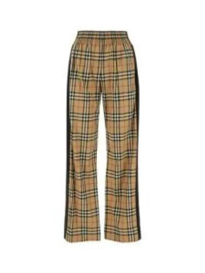 Organic Cotton Check Straight Pants Beige - BURBERRY - BALAAN 2