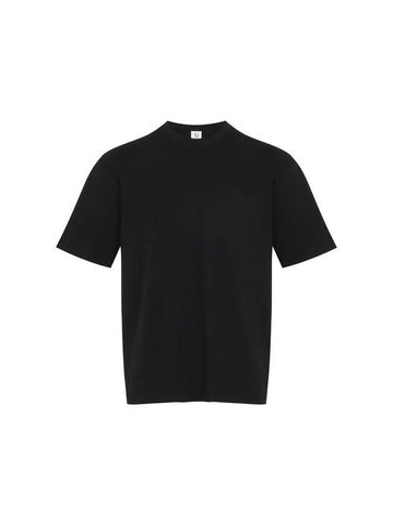 Essential Loose Fit Crew Neck Short Sleeve T-Shirt Black - SOLEW - BALAAN 1