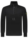 Compass Patch Cotton Fleece Polo Knit Top Black - STONE ISLAND - BALAAN 2