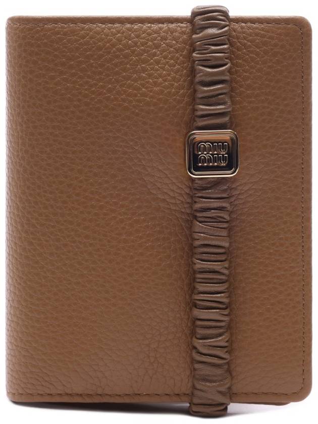 Leather Half Wallet Caramello - MIU MIU - BALAAN 3