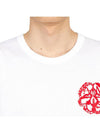 Men's Graphic Printed Crew Neck Short Sleeve T-shirt White - ALEXANDER MCQUEEN - BALAAN 7