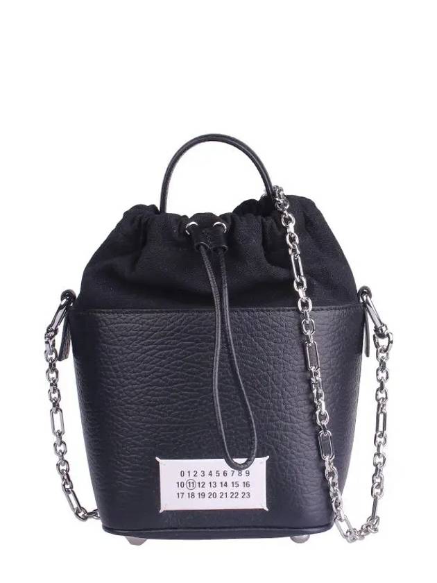 5AC Number Logo Texture Leather Bucket Bag Black - MAISON MARGIELA - BALAAN 2