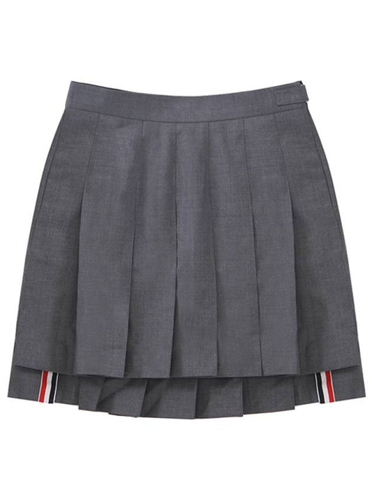 RMB Wool Mini Pleated Skirt Grey - THOM BROWNE - BALAAN 2