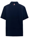 RWB Stripe Polo Shirt Navy - THOM BROWNE - BALAAN 3