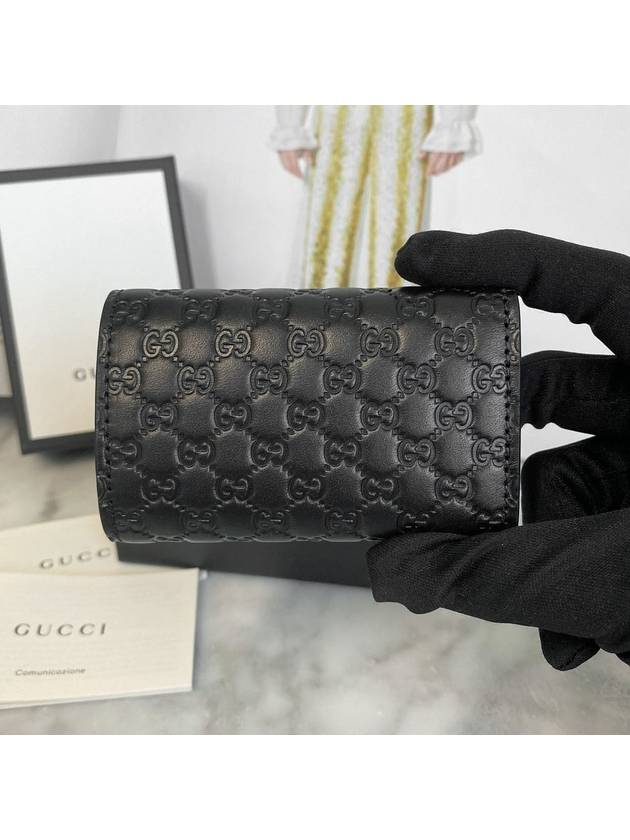 Microssima GG Bifold Silver Key Holder Black - GUCCI - BALAAN 3