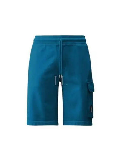 Men's Diagonal Cotton Track Shorts Blue - CP COMPANY - BALAAN 2