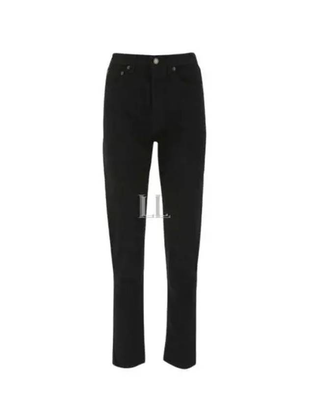 Women's Cotton High Waist Pants Black - SAINT LAURENT - BALAAN 2