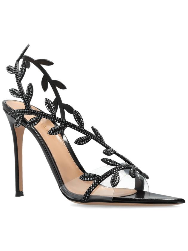 Gianvito Rossi Sandals Crystal Flavia, Women's, Black - GIANVITO ROSSI - BALAAN 4