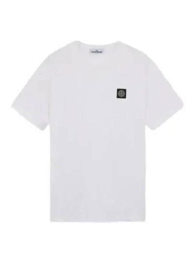 Logo Patch Short Sleeve T-Shirt White - STONE ISLAND - BALAAN 2