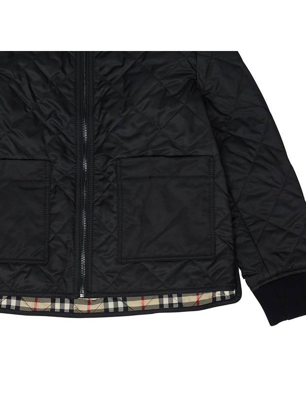 Kids Corduroy Collar Diamond Quilted Jacket Black - BURBERRY - BALAAN 9