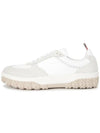 Letterman Panel Lace-Up Low-Top Sneakers White - THOM BROWNE - BALAAN 4