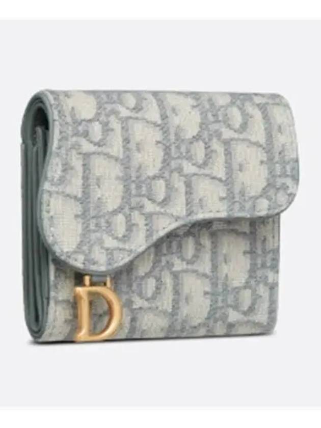 Saddle Oblique Jacquard Lotus Wallet Grey - DIOR - BALAAN 3