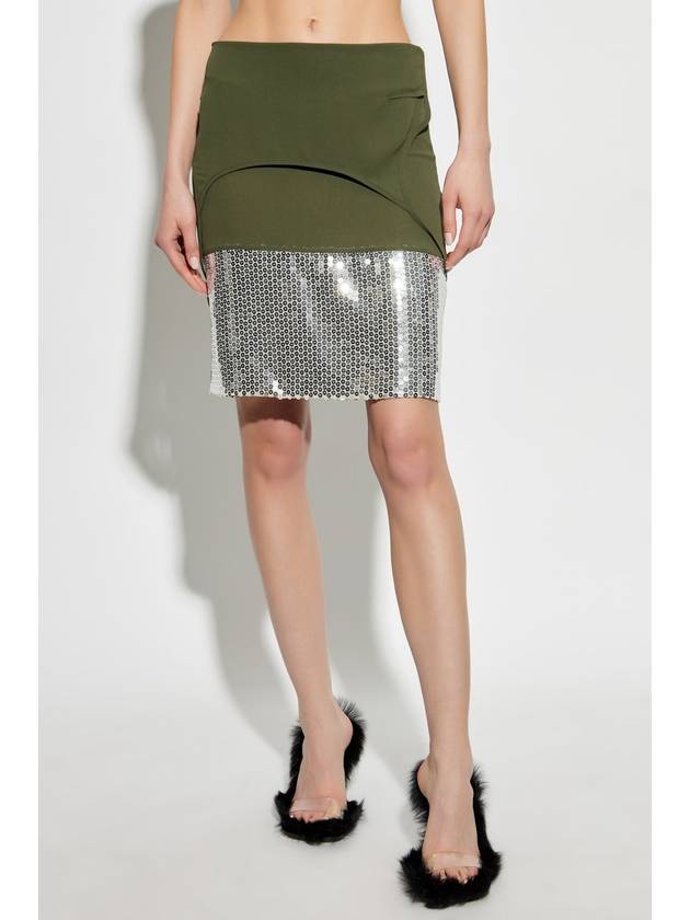 The Attico Sequin Skirt, Women's, Green - THE ATTICO - BALAAN 3