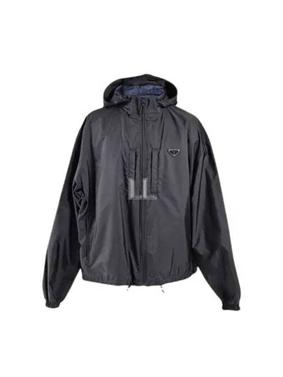 Triangle Logo Reversible Nylon Track Jacket Blue Black - PRADA - BALAAN 2