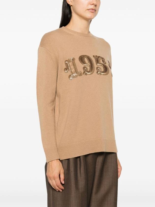 Plata crew neck knit top beige - MAX MARA - BALAAN 3