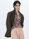 Oversized Piping Wool Twill Jacket Khaki - ETCH - BALAAN 3