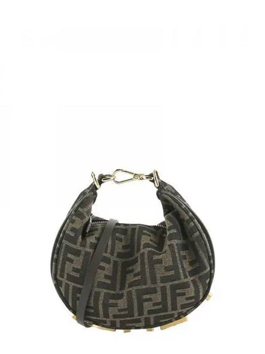 FF Jacquard Fabric Mini Bag Brown - FENDI - BALAAN 2